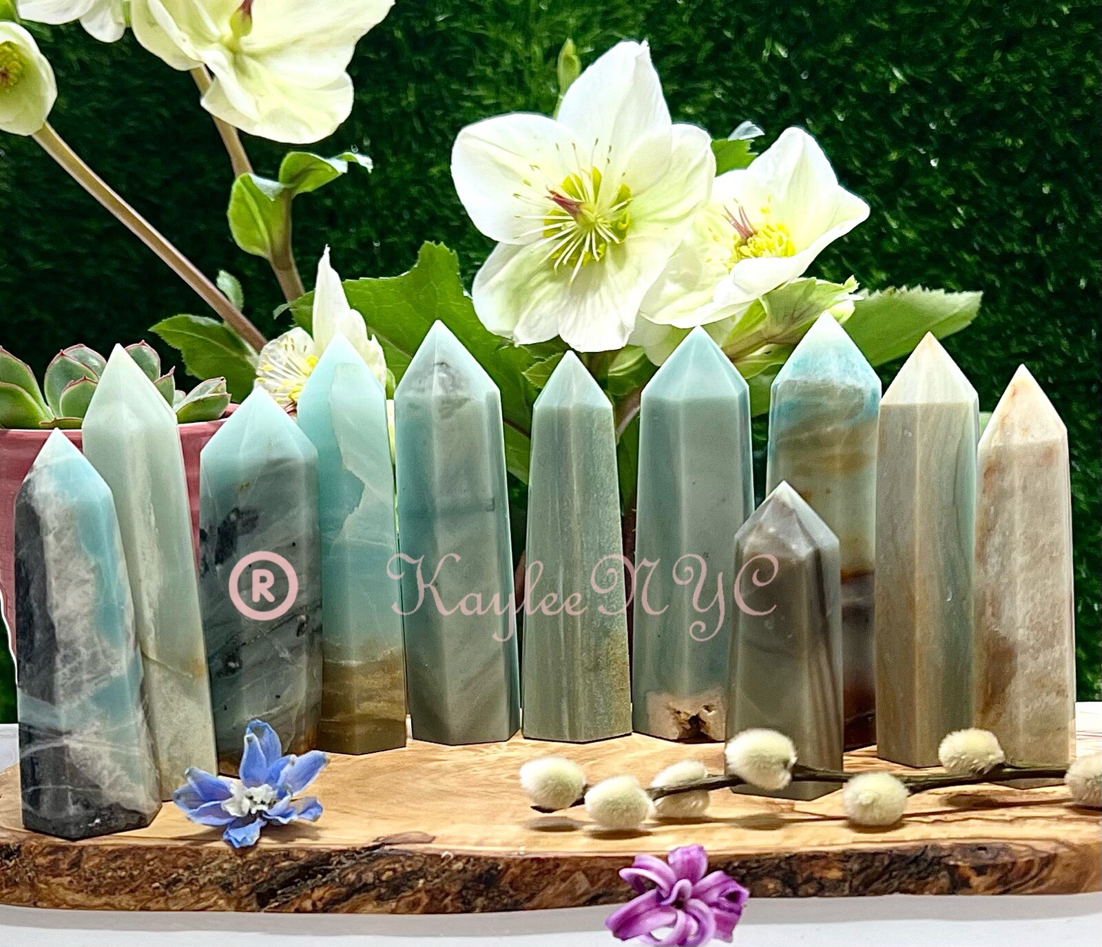 Wholesale Lot 2 Lbs Natural Amazonite Obelisk Tower Point Crystal