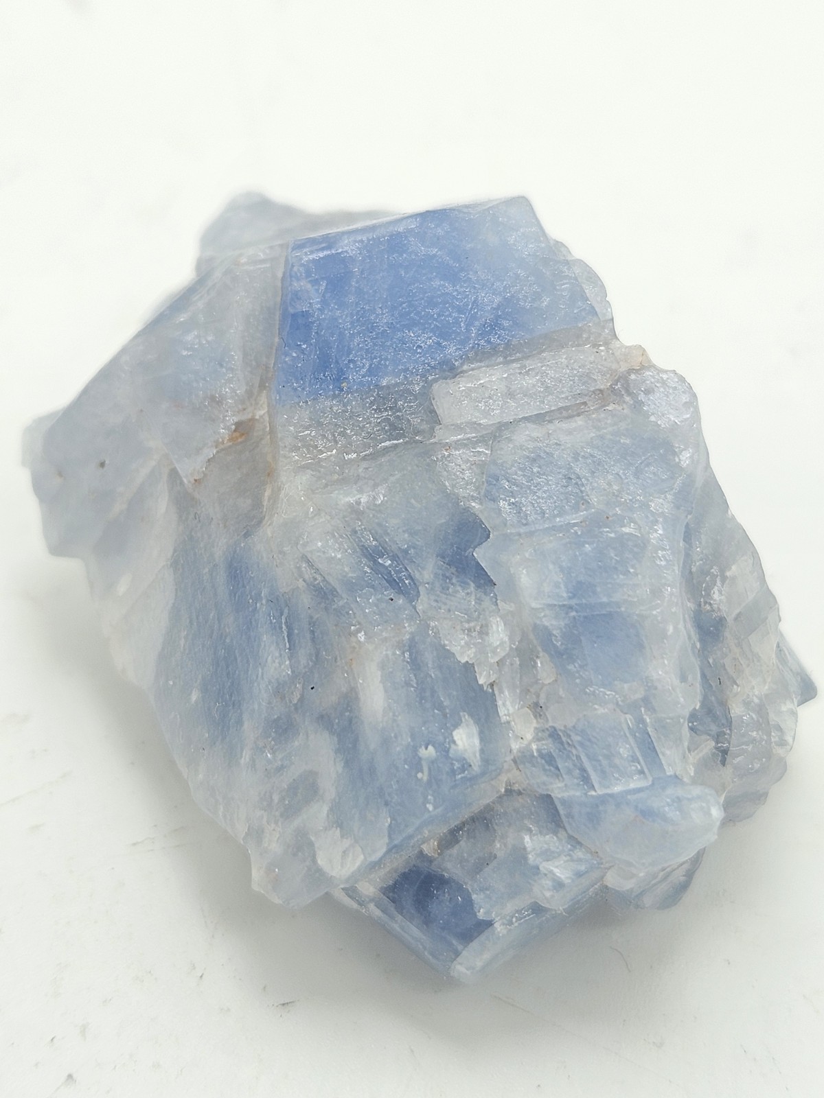 Natural Blue Calcite Raw Stone – Large Unpolished Sky Blue Crystal Chunk