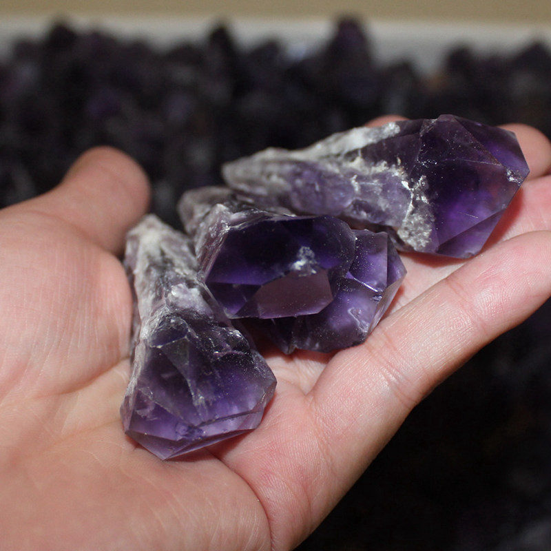 Natural Brazilain Amethyst Quartz Crystal Cluster Geode Druzy Healing Specimens
