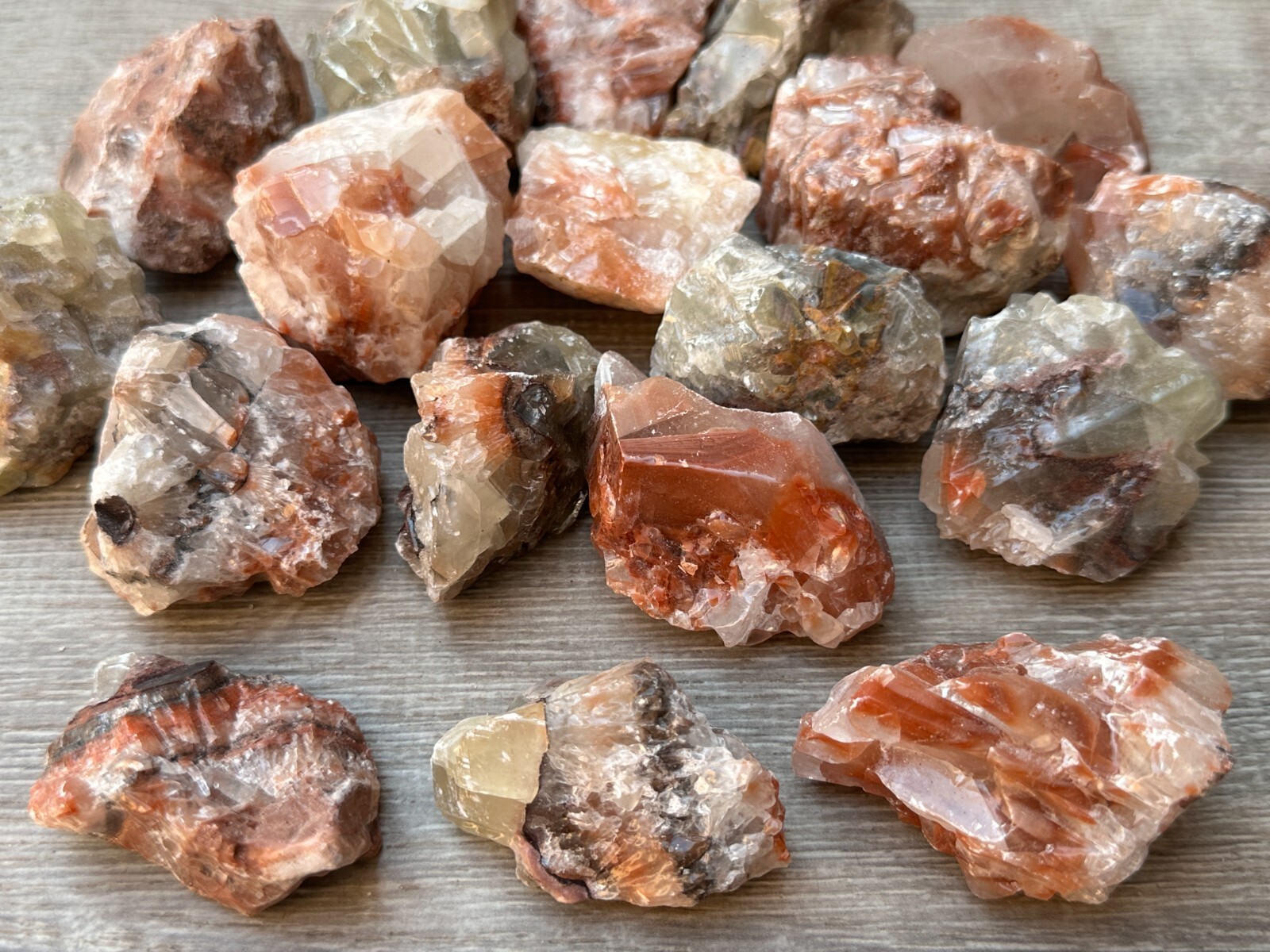 Grade A++ Red/Brown Calcite Rough Natural Stones, 1.5-2.5″ Raw Calcite Red/Brown
