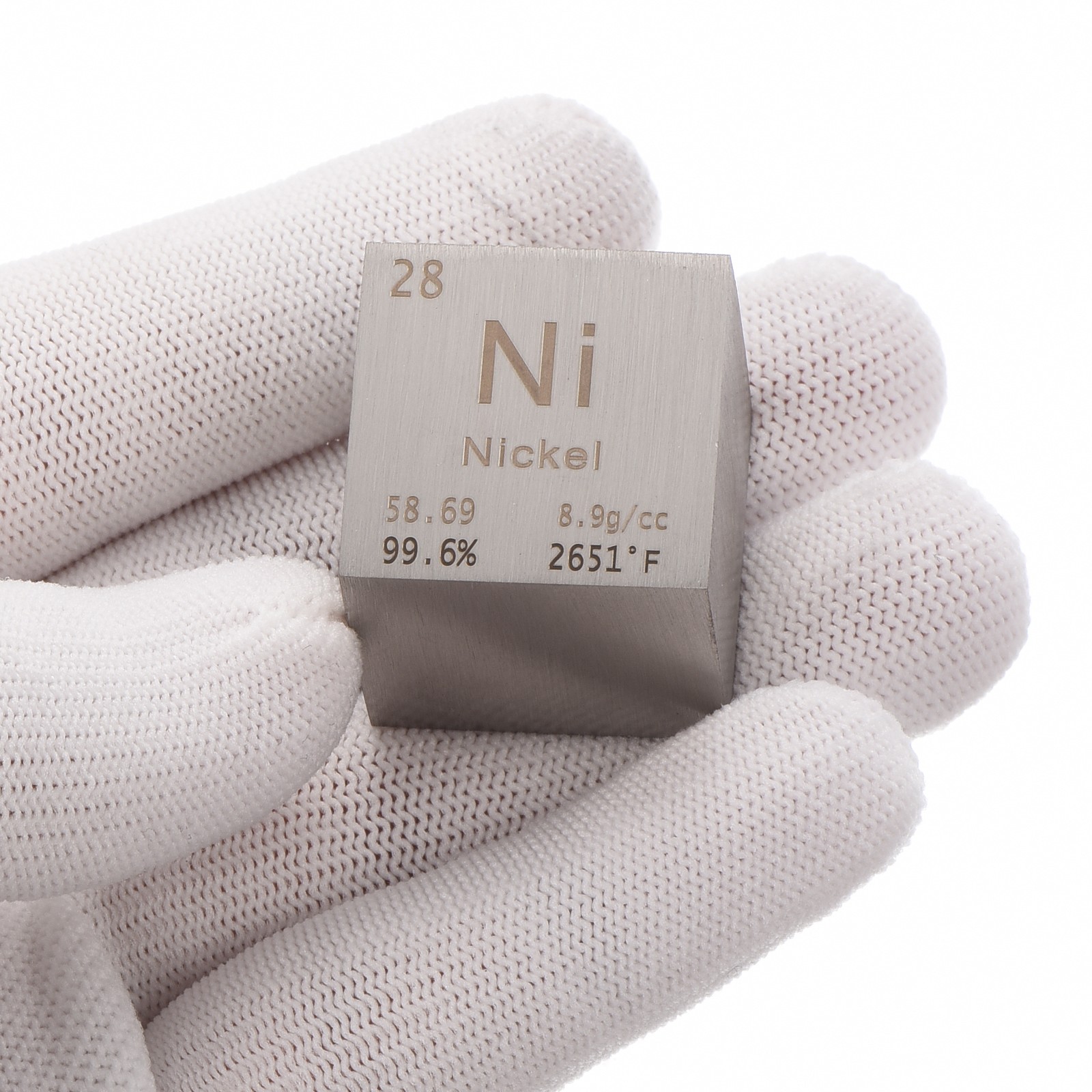 Nickel Cube Metal Element High Density Block Pure Periodic 1″