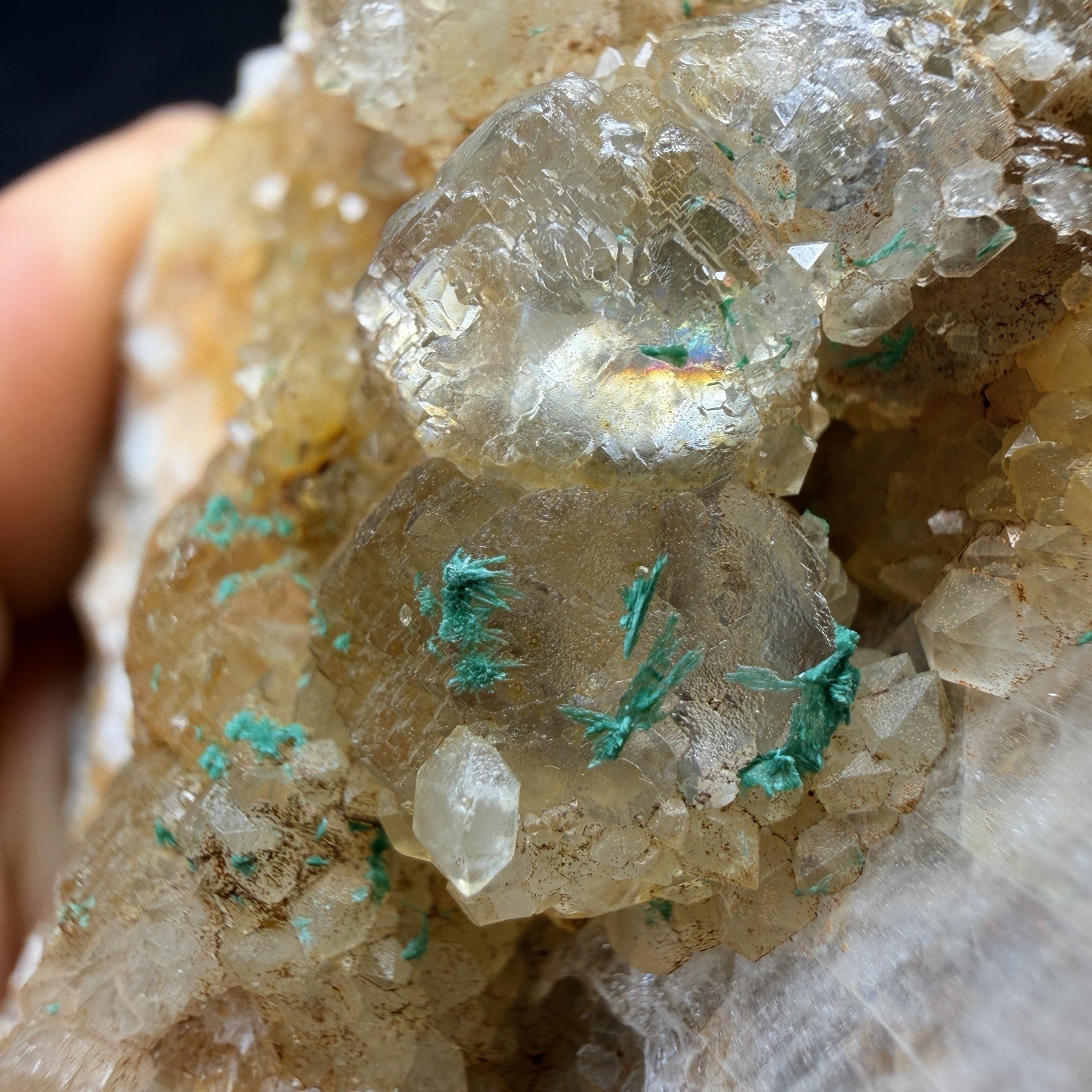 Fluorite Crystal Cluster Brochantite Quartz Crystals / New Mexico *VIDEO*