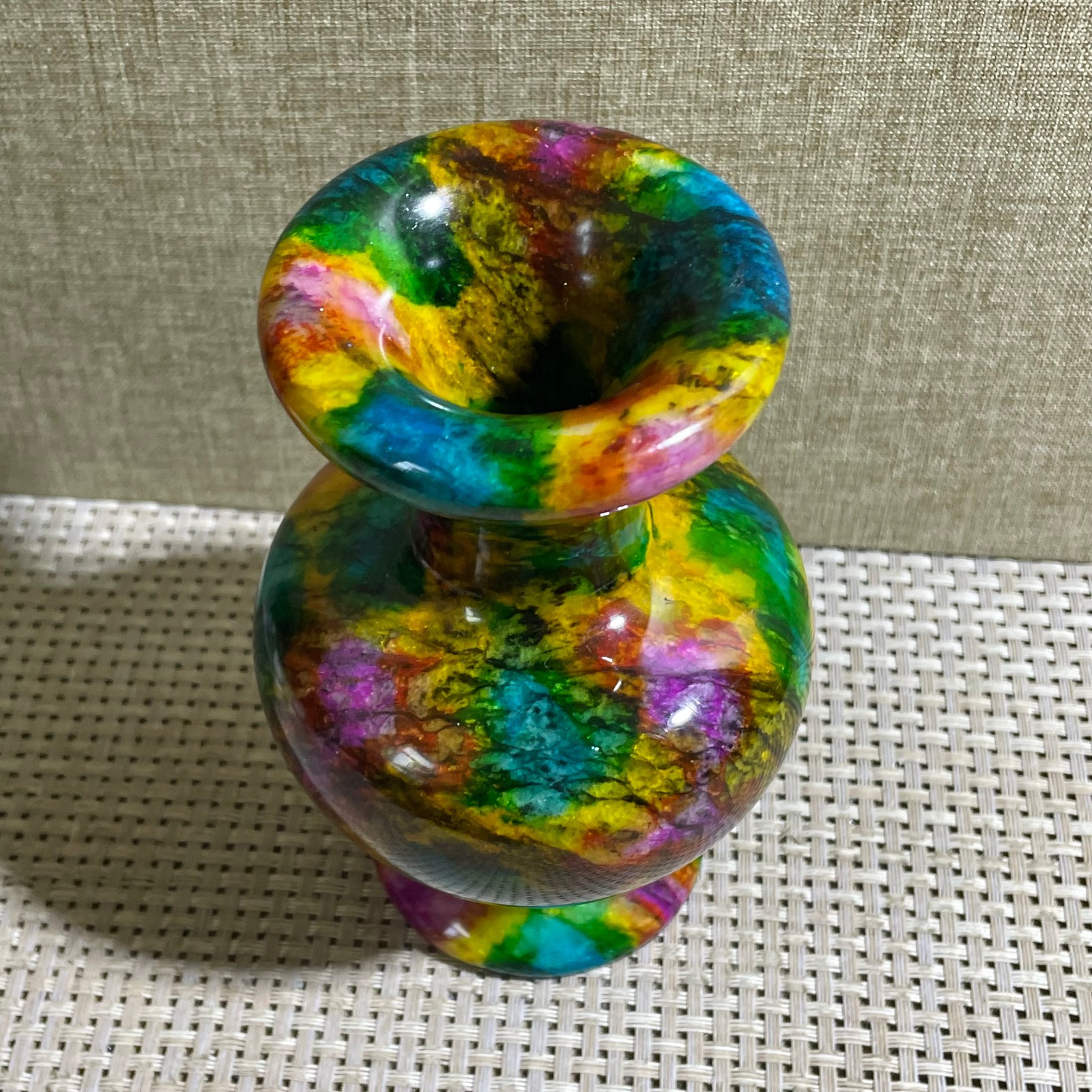 850g Seven Colors Jade vase specimen Decorative -Taiwan China