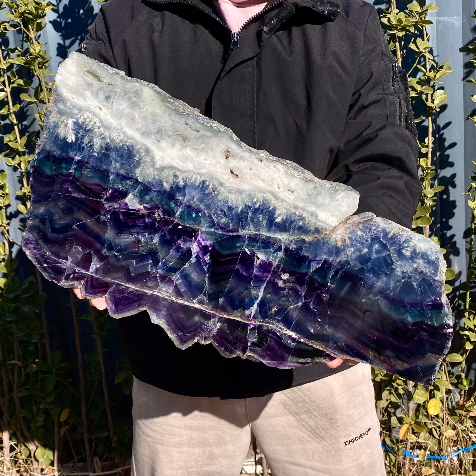 11.46LB Natural beautiful Rainbow Fluorite Crystal flake original stone specimen