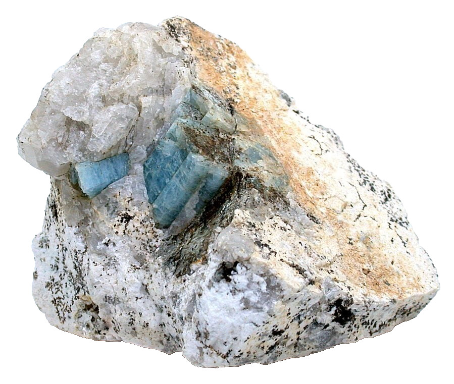 2 9/10 x 2 1/2 Inch Mexican Aquamarine Crystal Host Gemstone Specimen EBS9101