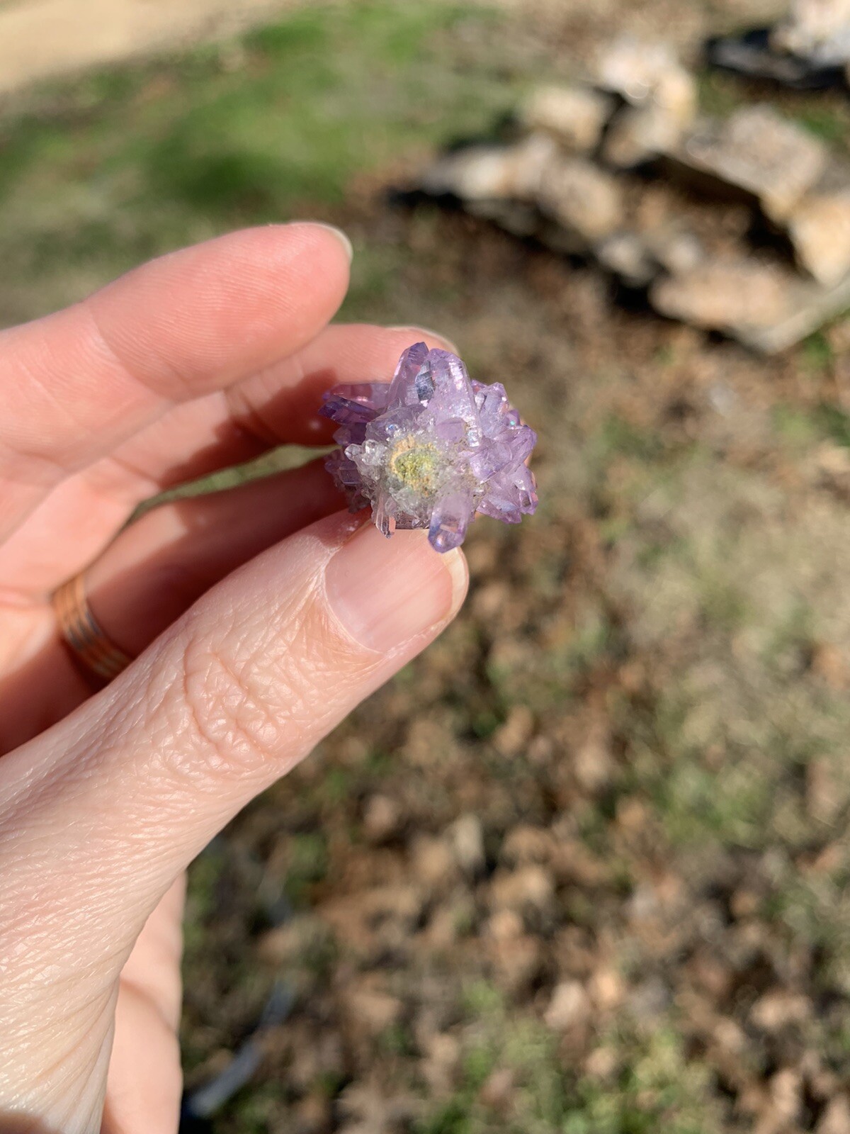 Vintage Mini Purple Lilac Amethyst Crystal Cluster, Veracruz Mexico