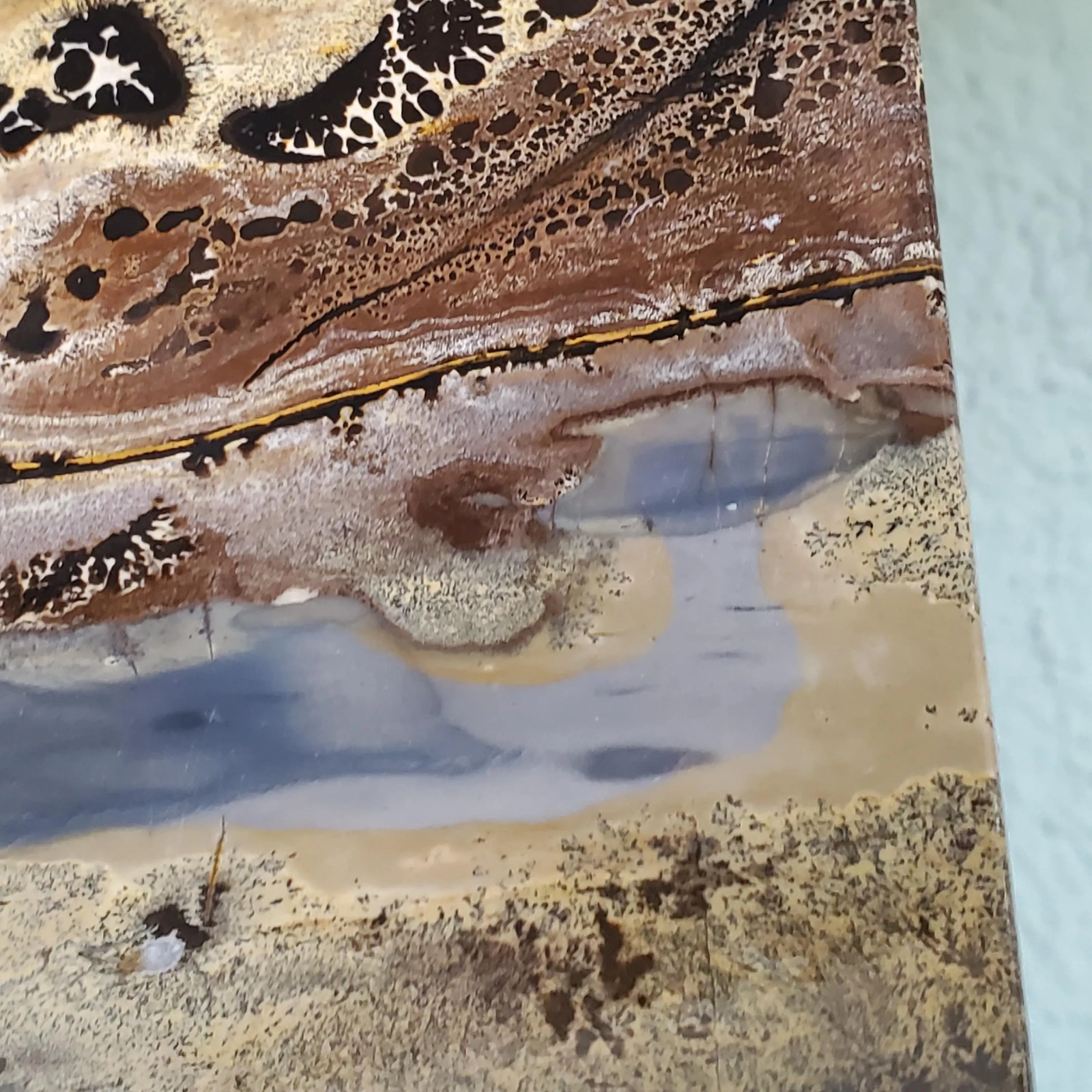 Picture Jasper Dendrite Pastel Display Tile Crystal Free Stand 838 grams