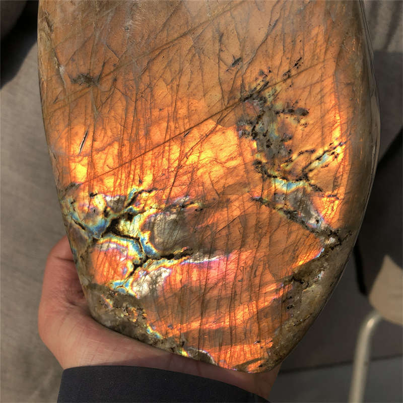 2.49kg Natural Labradorite Quartz Crystal Spectrolite Mineral Reiki healing