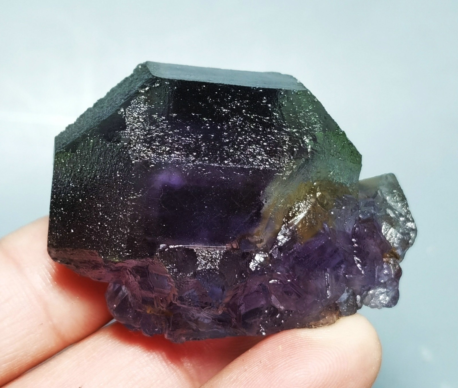 Natural Transparent Purple Window Fluorite Mineral Specimen China