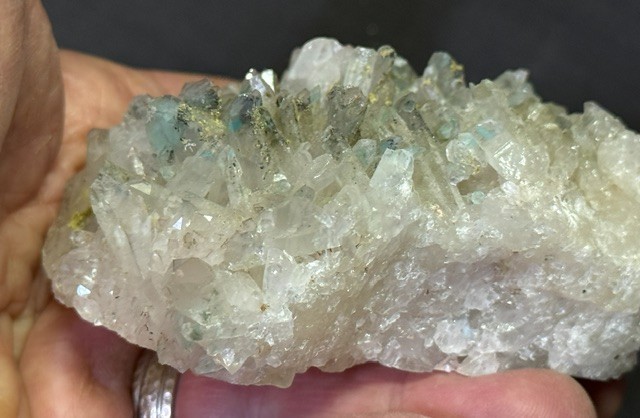 SEE VIDEO: RARE AJOITE INCLUDED QUARTZ CLUSTER, MESSINA MINE ,SOUTH AFRICA