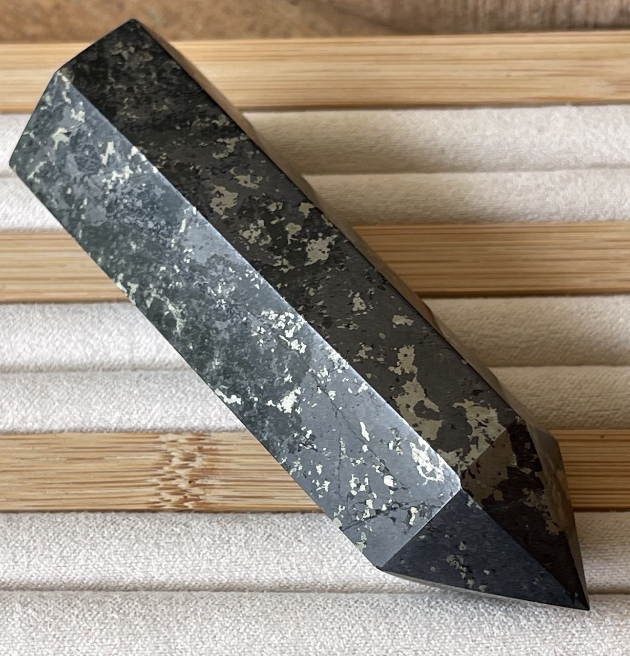 Apache Gold Tower, Healer’s Gold Pyrite magnetite Point – Black Natural Crystals