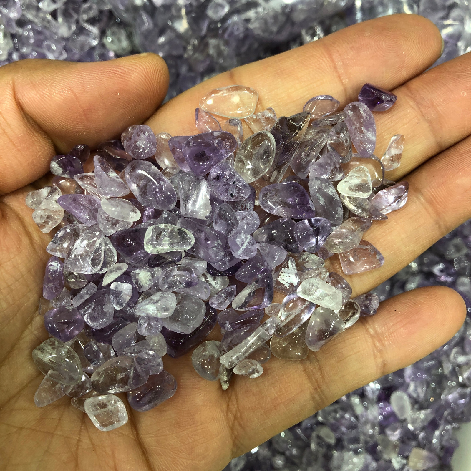 100g Natural purple crystal amethyst gravel reiki healing fish tank decorations2