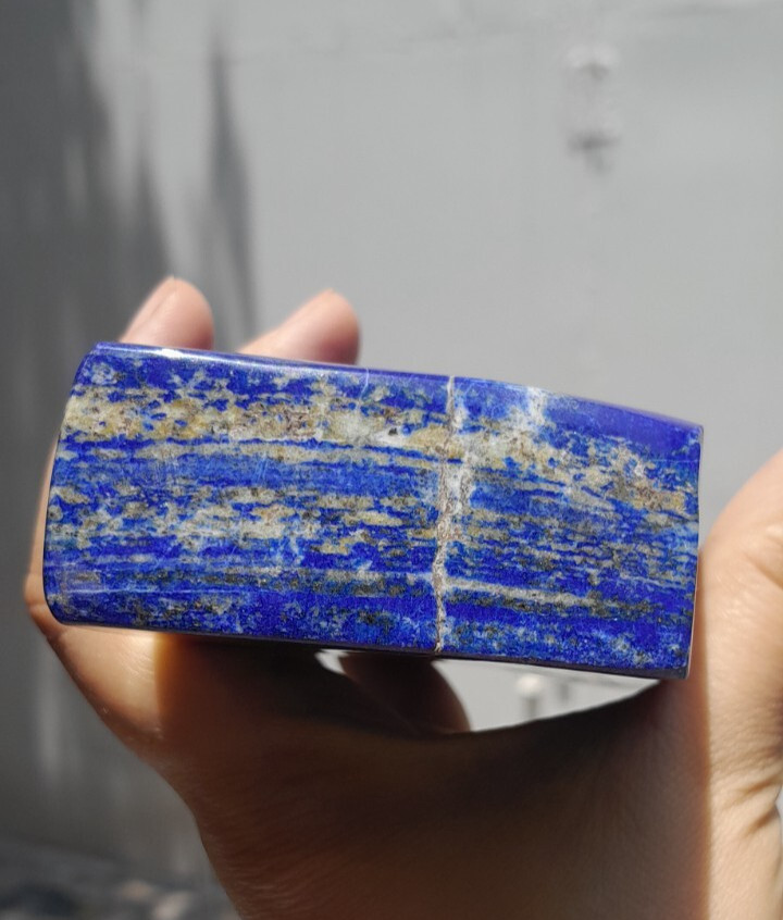 650Grams Lapis Lazuli Freeform Rough Tumbled Polished With Iron Pyrite Inclusion