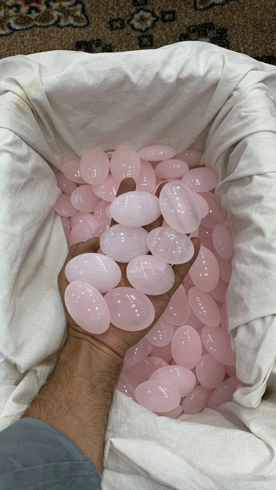 12KG Top Quality Pink Calcite Palm Stones Lot Natural Healing Crystal Wholesale