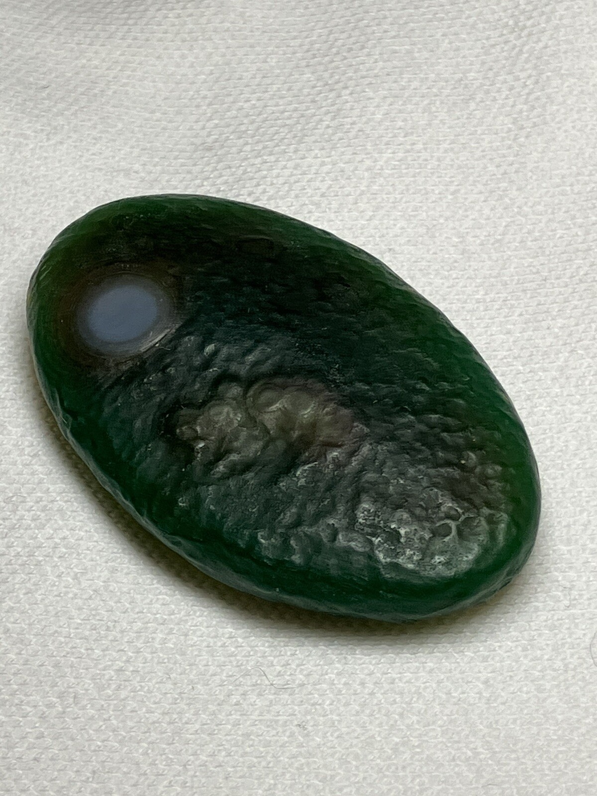 RARE Gobi Eye Agate Bonsai Suiseki Flat Palm Stone Green 18g