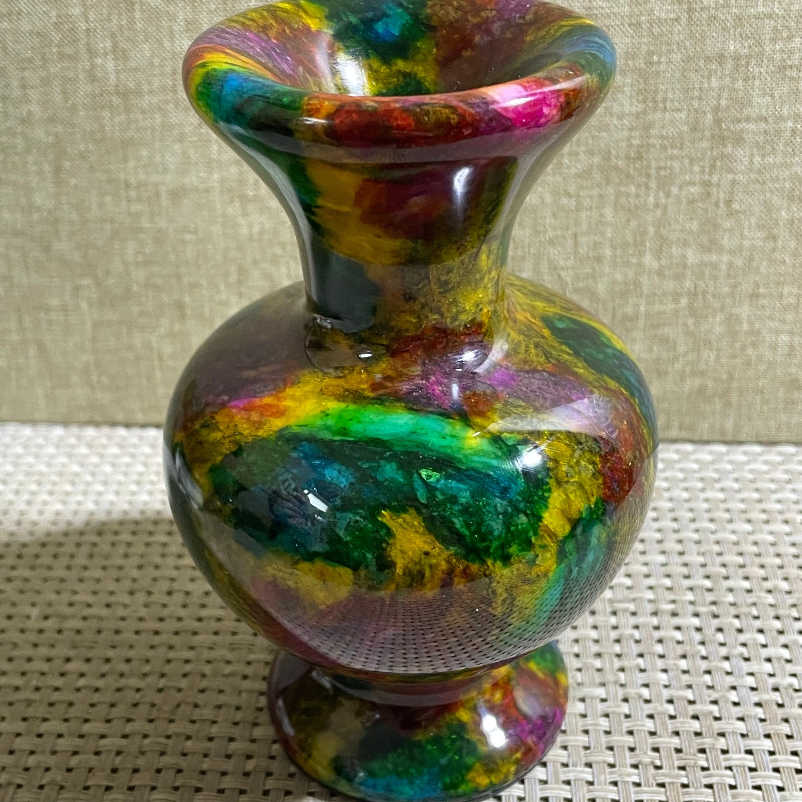 888g Seven Colors Jade vase specimen Decorative -Taiwan China