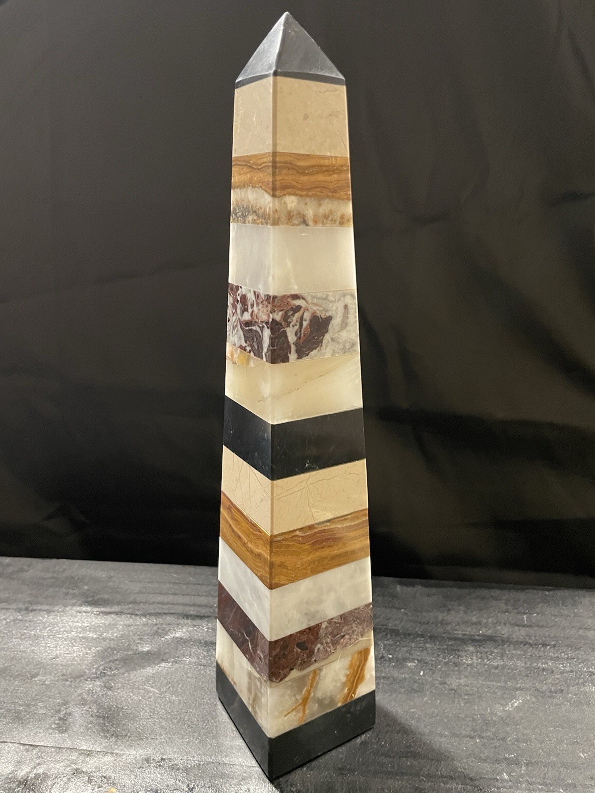 Large Obelisk Multi Material Polished Crystal Tower Home Decor