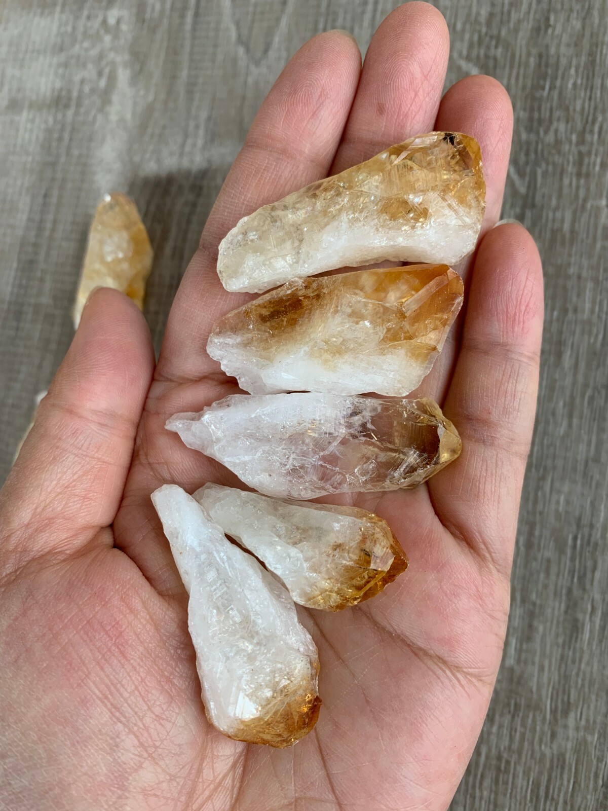 1.25- 2.25″ Brazilian Rough Citrine Point, Success Stone, Wholesale Bulk Lot