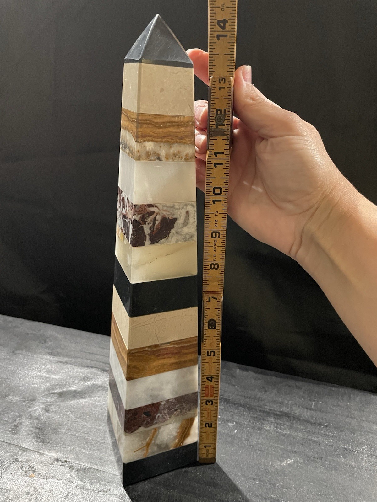 Large Obelisk Multi Material Polished Crystal Tower Home Decor