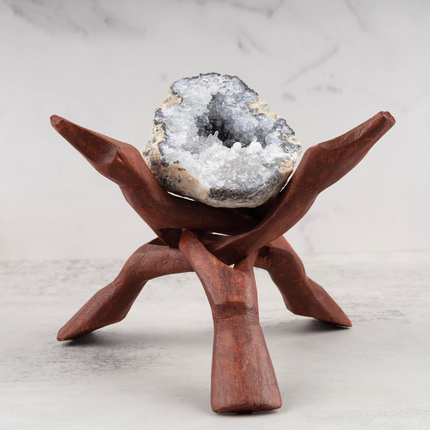 Extra Large 8″ Wooden Tripod Stand – Hand-Carved Room Decor Holder ~ Ideal for A