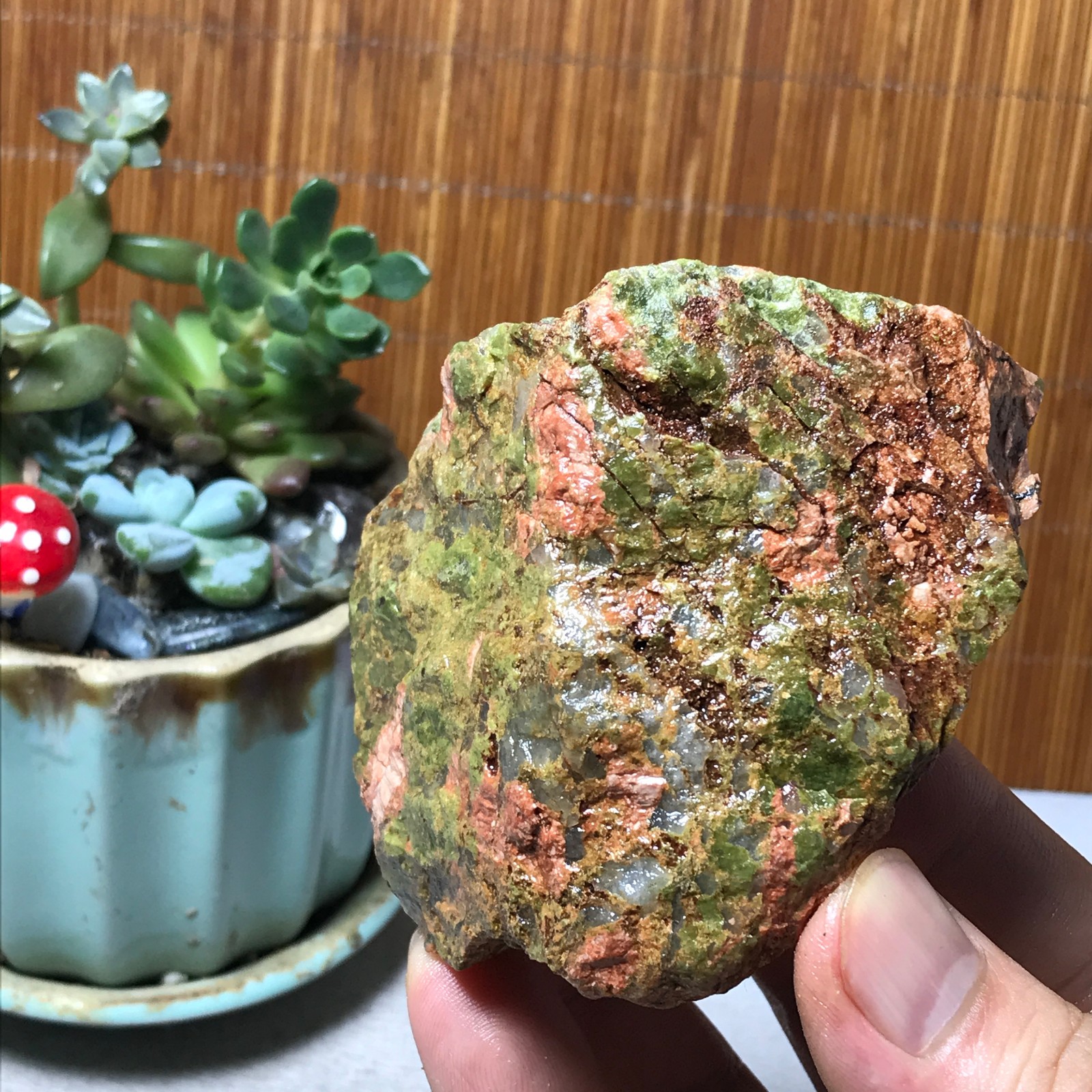 235g Natural Unakite Crystal gemstone Rough Mineral Specimen healing A6361