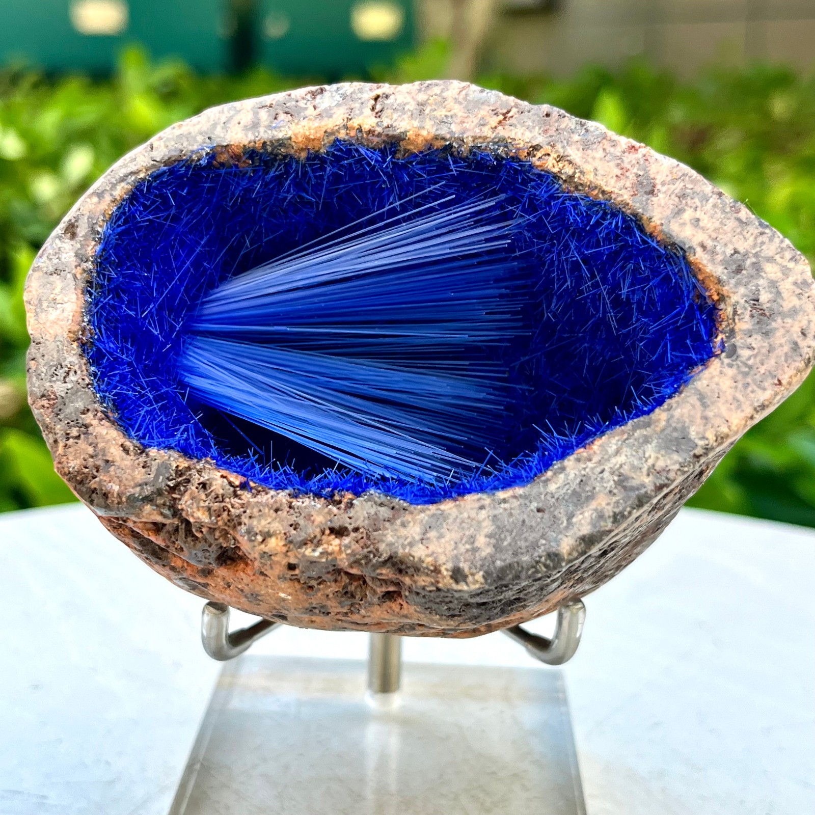 451G Blue Natural Goethite Crystal Quartz Energy Ore Healing Mineral Specimen