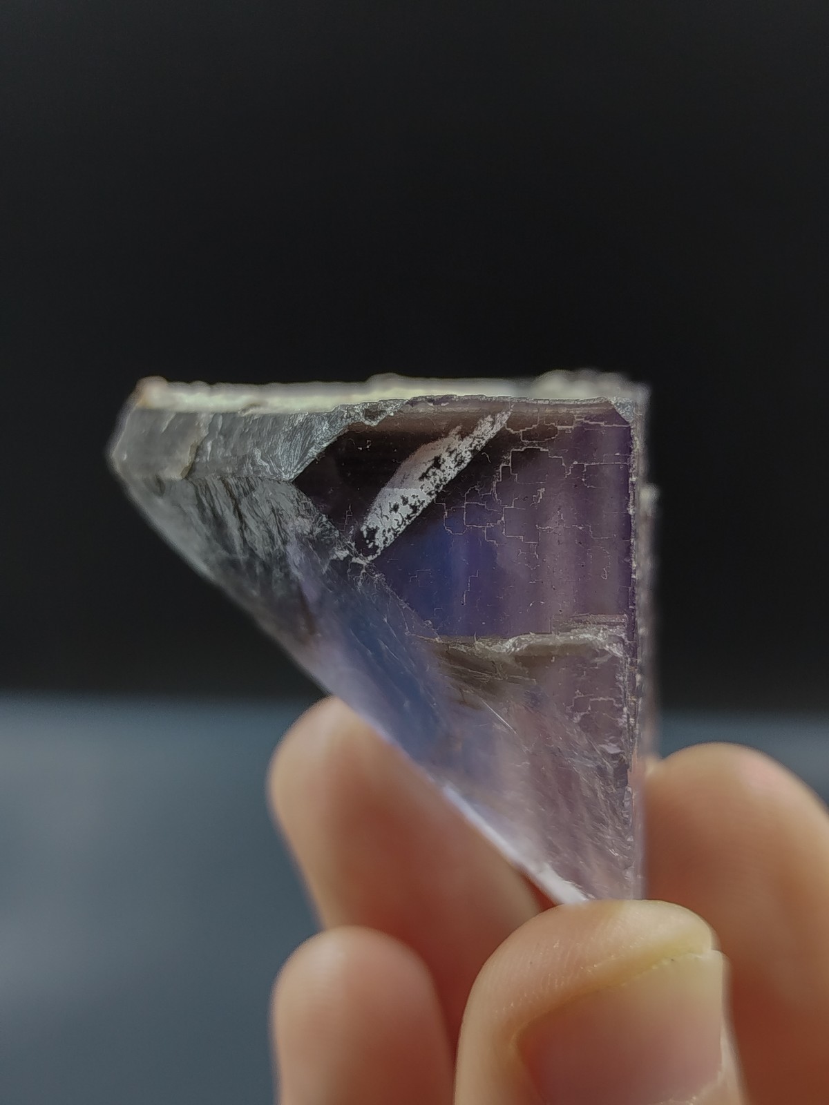 455g Natural Cubic Blue Purple Fluorite Crystal Specimen Mix Lot Mineral Stones