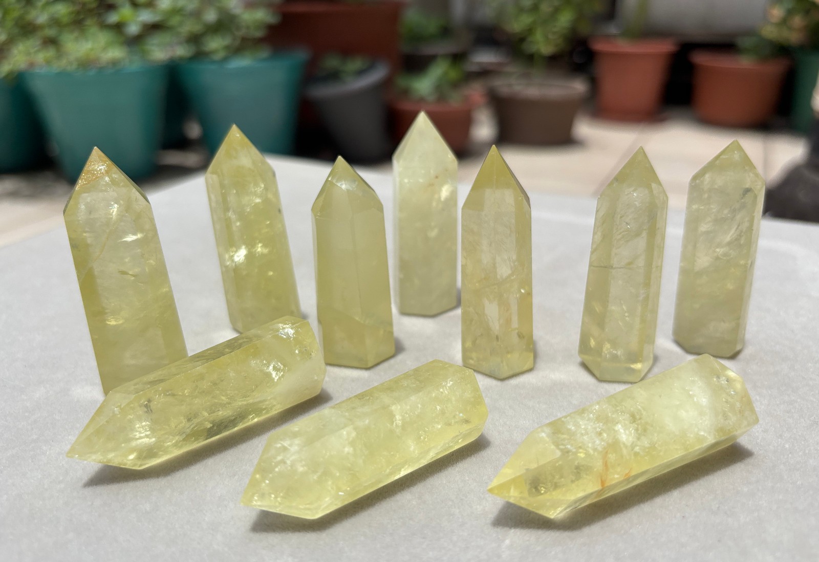 10pcs Lot 2” Citrine Point Natural Quartz Crystal Healing Obelisk Wands