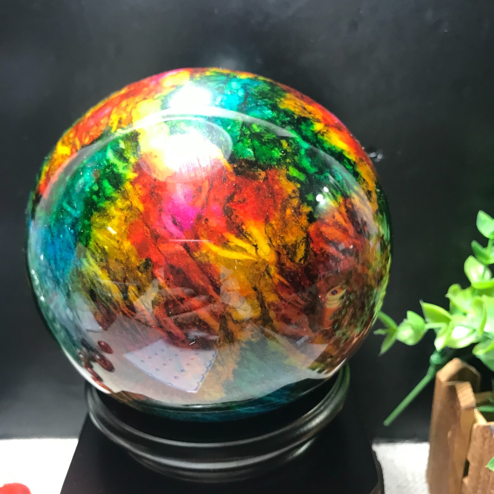 103mm 1680g “Seven Colors Jade” sphere specimen -Taiwan China Gift 01