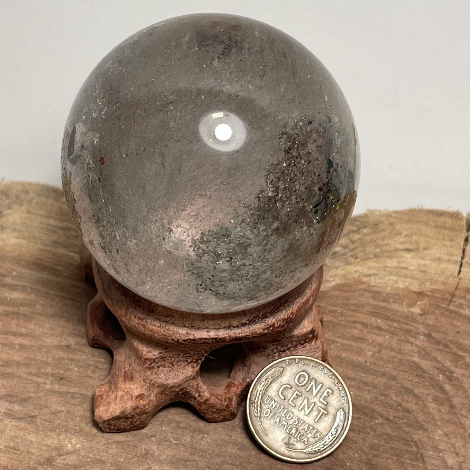 **No Stand** Beautiful Little Garden Quartz Sphere 187 Grams