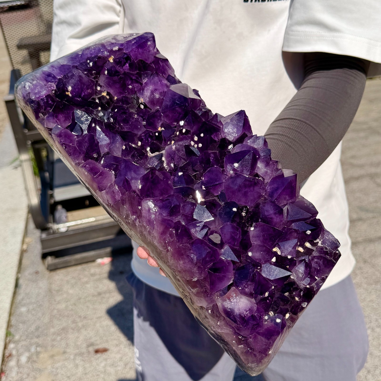 16.39lb Natural Amethyst geode quartz cluster crystal specimen Healing