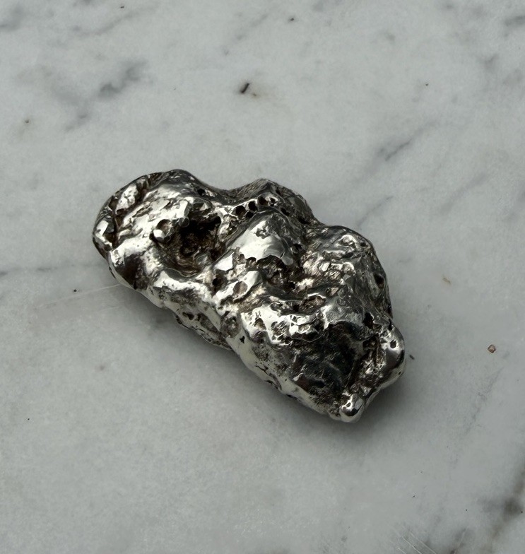 35.7 G. Seller Made Sculpted .900 Fine Silver Nugget Native Silver Replica 1 OZT