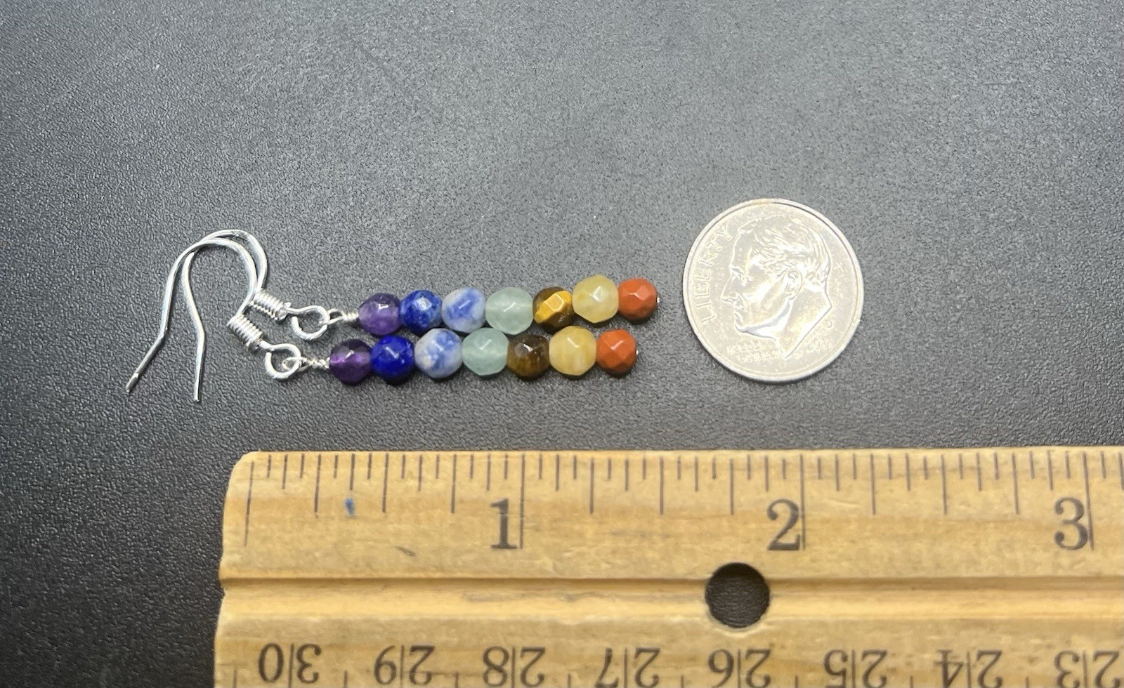 7 Chakra Stone .925 Sterling Silver Earrings