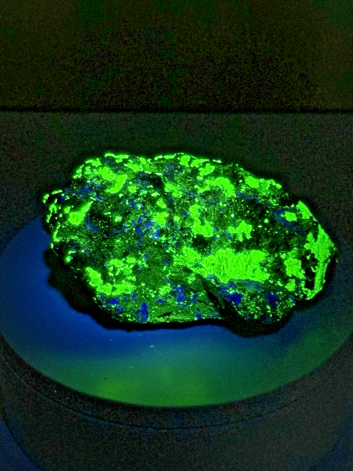 LUMINOUS Hardystonite, Willemite, & Franklinite Fluorescent Mineral Specimen