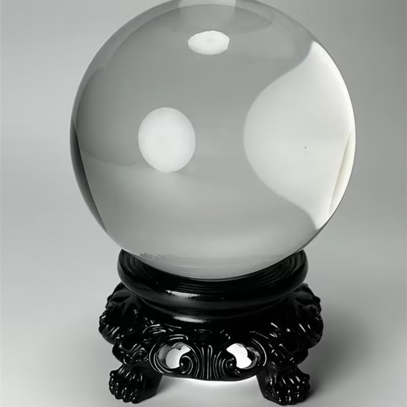 Black Wooden Display Stand for Crystal Sphere Quartz Ball Holder Hollow Wood