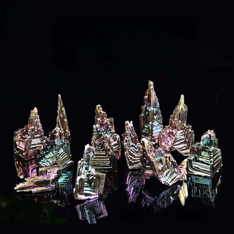 50~100gNatural Bismuth Ore Rainbow Crystal Mineral Specimen Healing Stone 1~3PCS