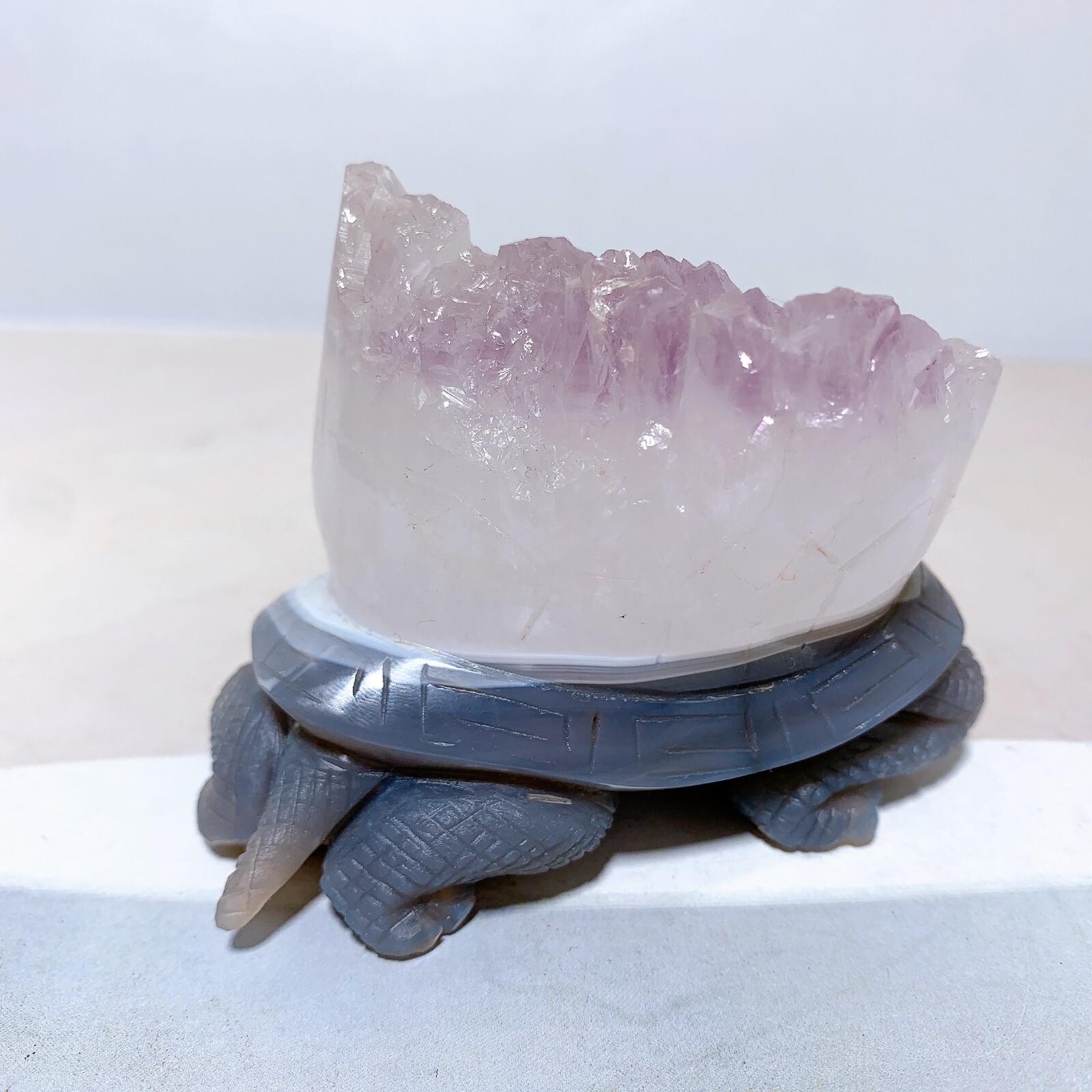 1pc Natural amethyst agate turtle Crystal turtle carving healing Home decora