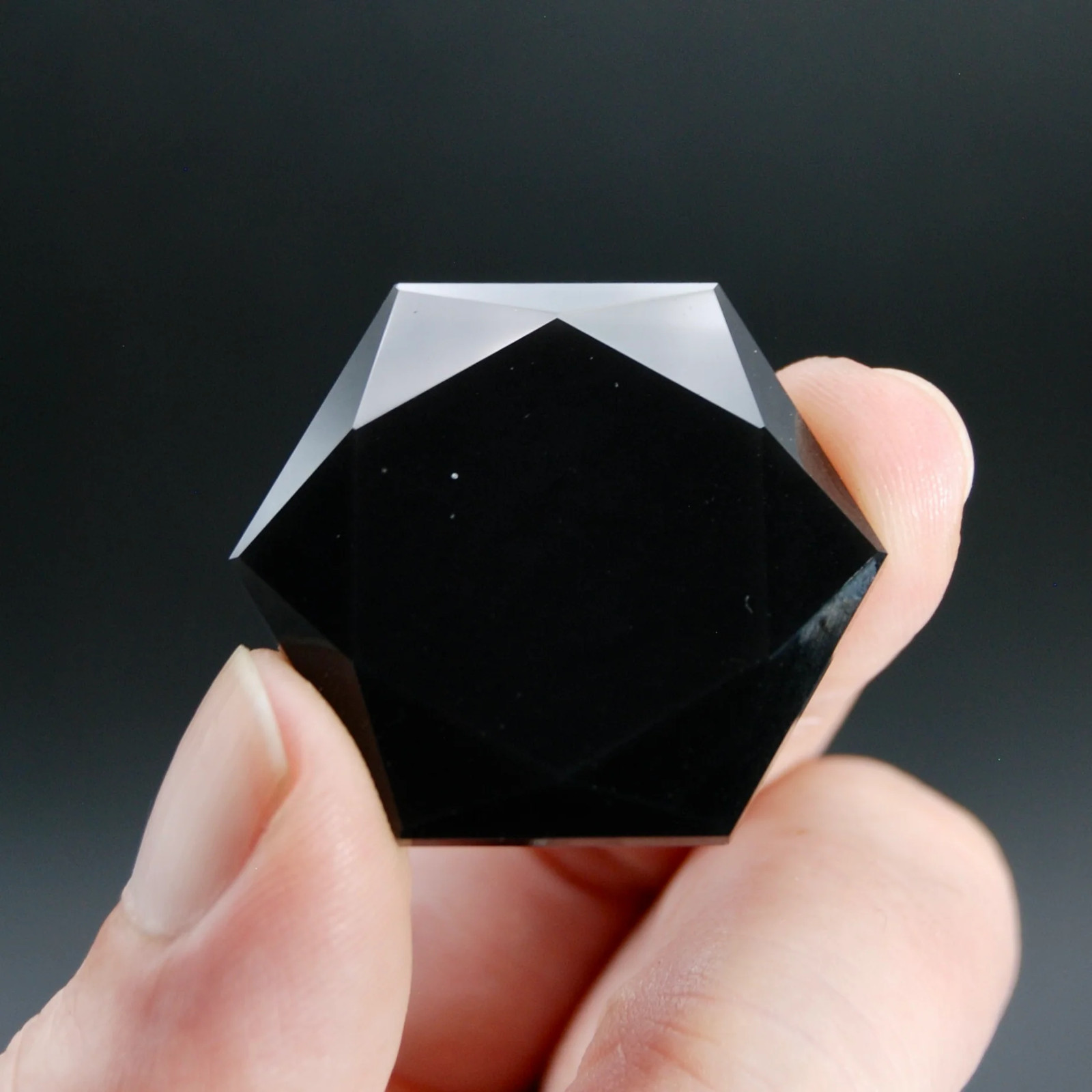 ONE 1.25in Rainbow Obsidian Crystal Star of David Sacred Geometry