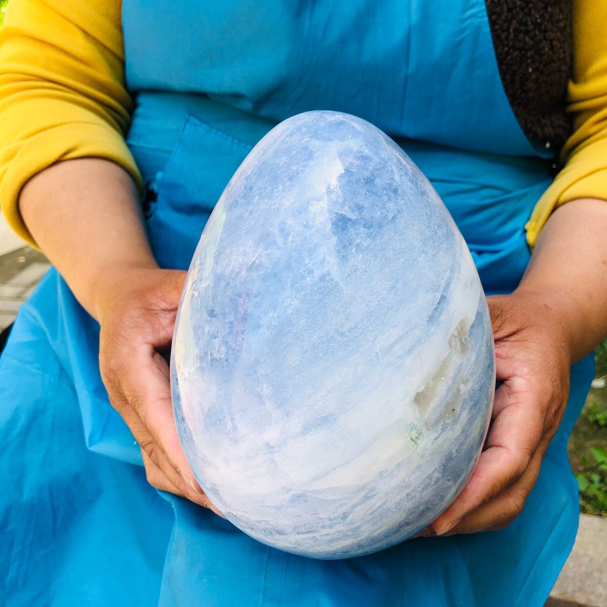 8.2LB Natural Beautiful Blue Crystal Egg Crystal Mineral Specimen Healing 4767