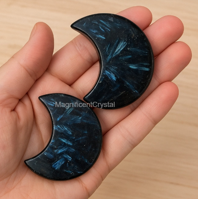1pc Arfvedsonite Moon Manifestation Stone Quartz Healing Reiki Gift Energy Decor
