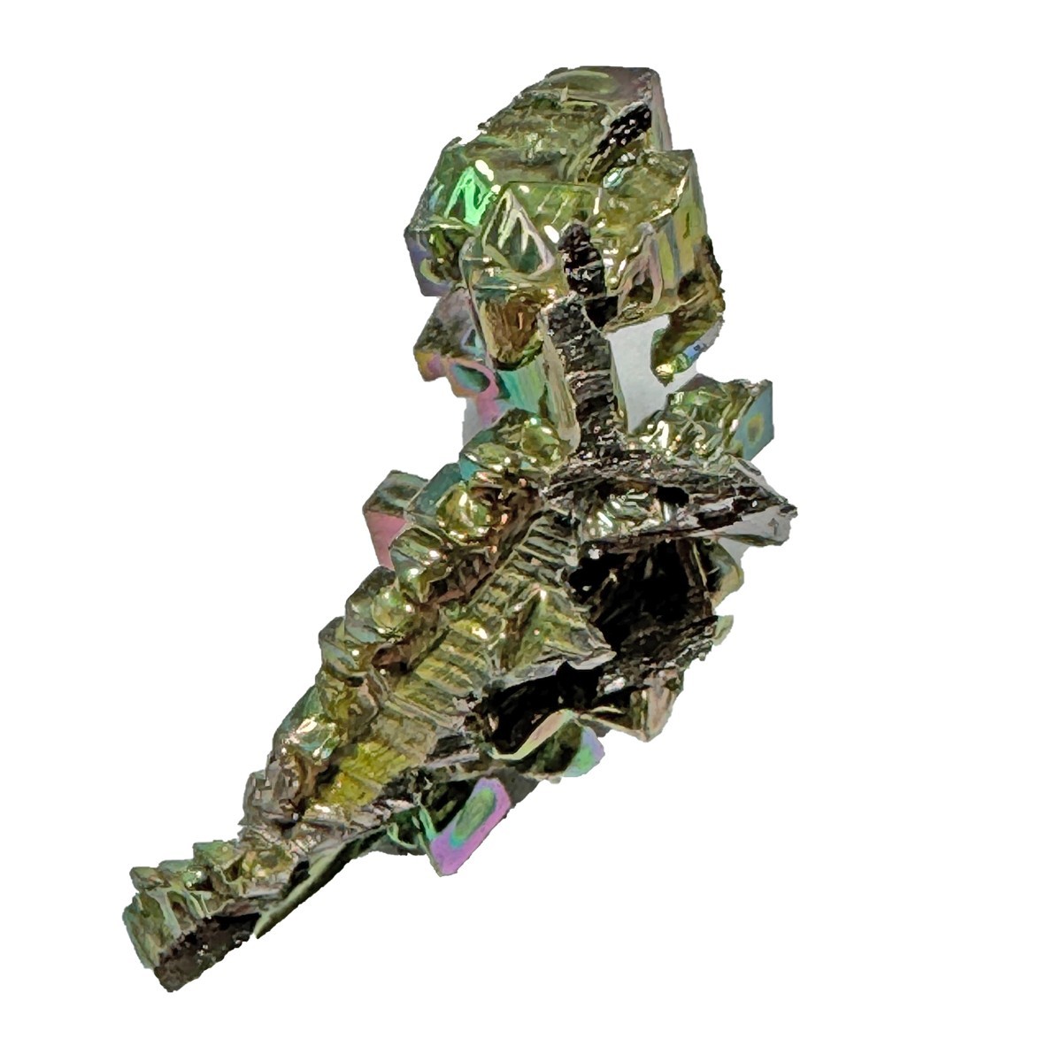 Bismuth Crystal Wire Wrap Bi STEM Education Crystal Grid Rainbow Y986