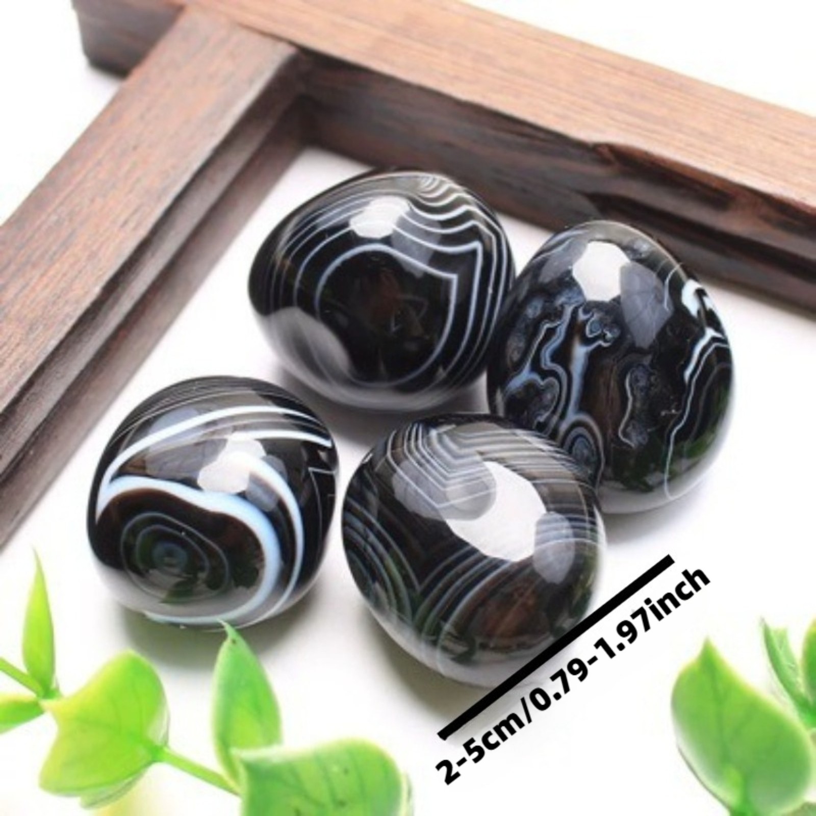 Wholesale Black Lace Agate Palm Stone Crystal Quartz Gem Healing Decor Gift