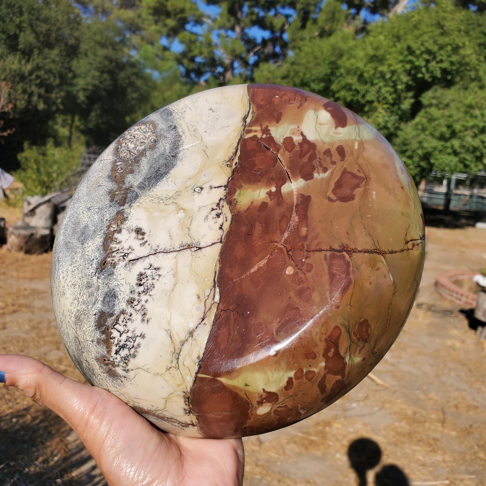 Picture Story Jasper Crystal Platter Plate Serving Display Dish l 1230 grams