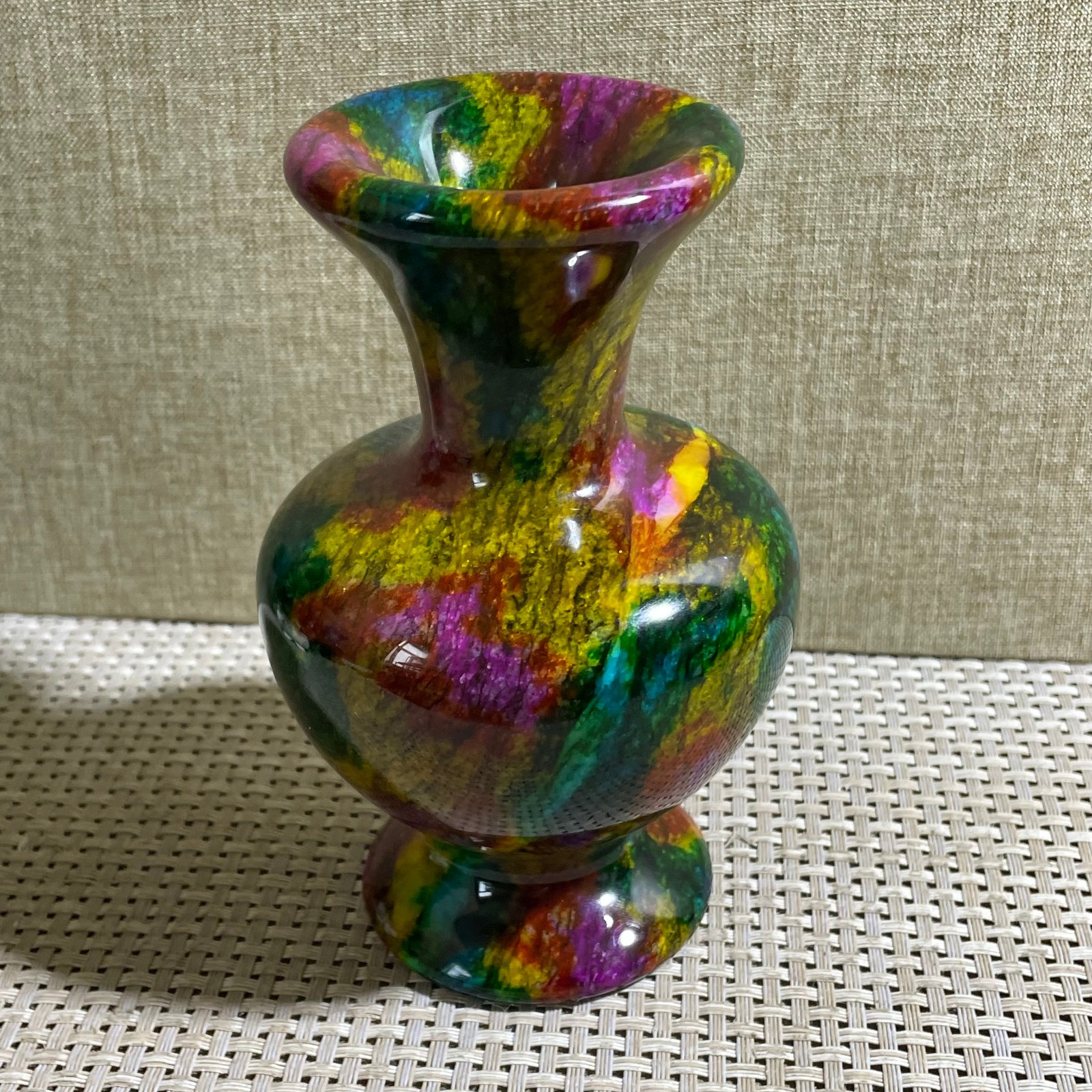 820g Seven Colors Jade vase specimen Decorative -Taiwan China