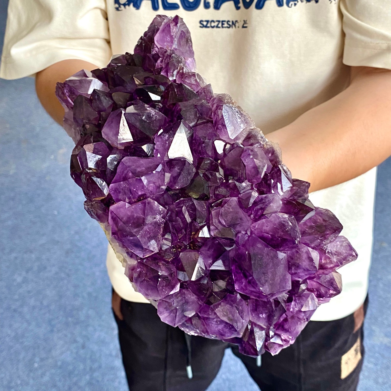 6.38LB Large Natural Amethyst geode quartz cluster crystal specimen Healing.
