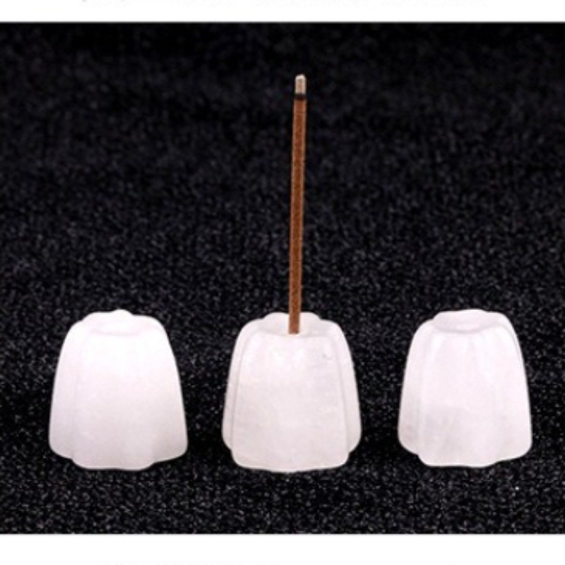 Natural Crystal Canelé Incense Holder Chakra Stone Stick Incense Burner for Yoga