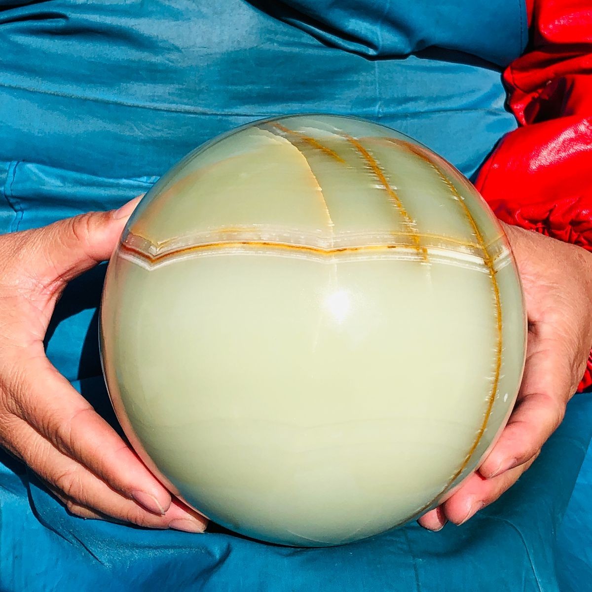 11.35LB Natural Afghan Jade Chakra Quartz Sphere healing ball Specimen 3297
