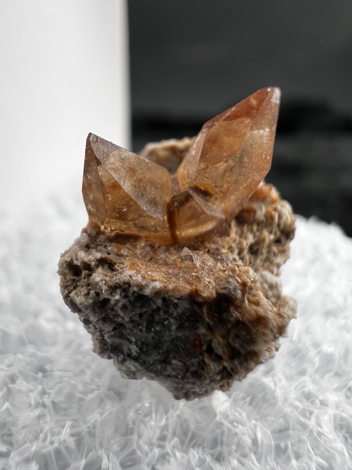 Brown Topaz from Tepetate Mine, San Luis Potosí, Mexico in Perky Box Display