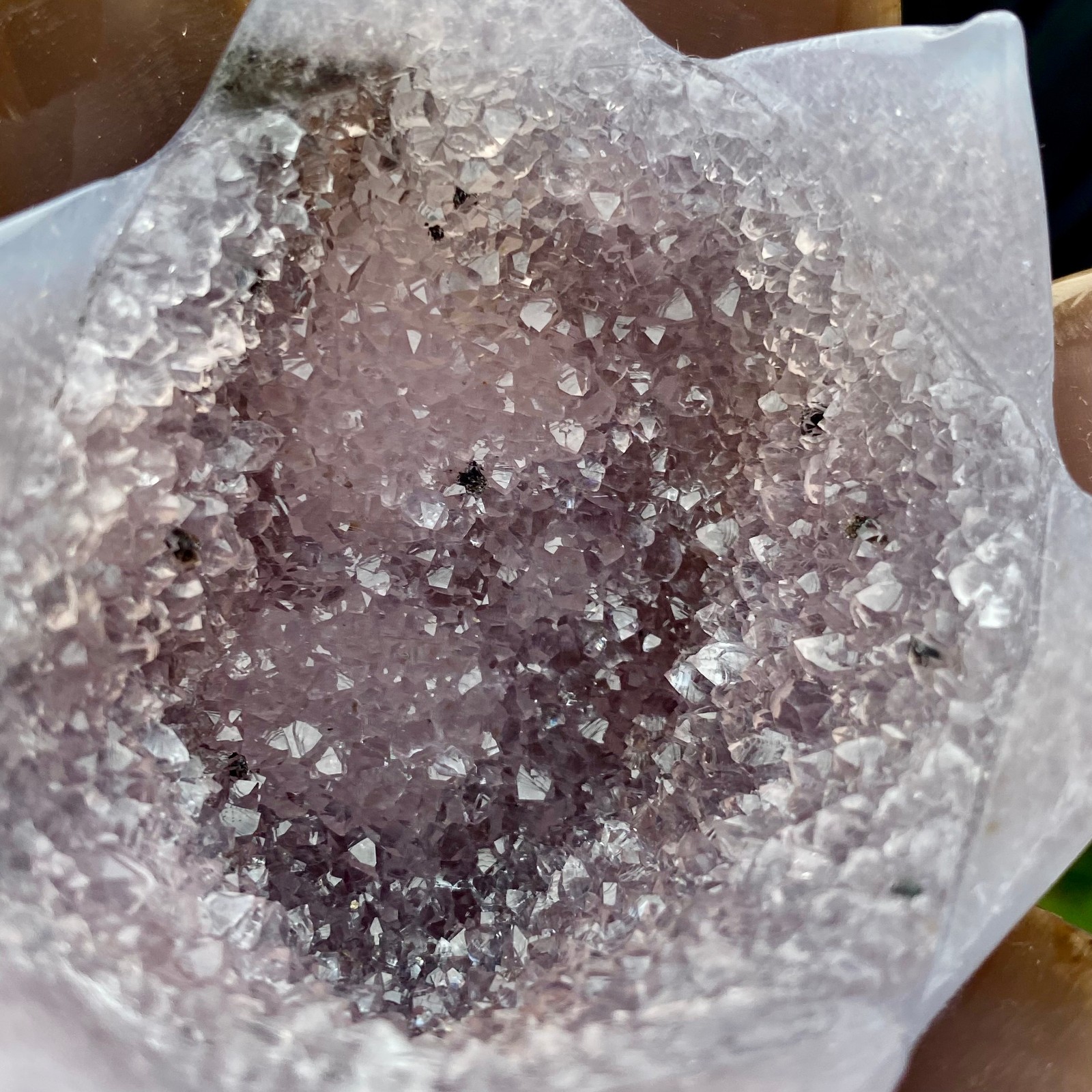 300G Natural Agate Geode Carved Lotus Flower, Hand Carved Healing Crystal Home
