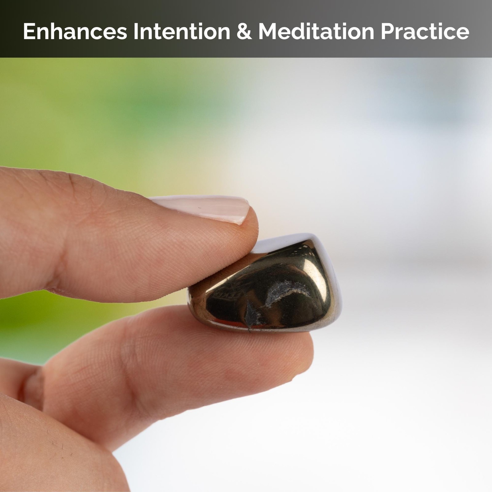 Pyrite Crystal Tumble Stone, Polished Stone for Meditation & Healing